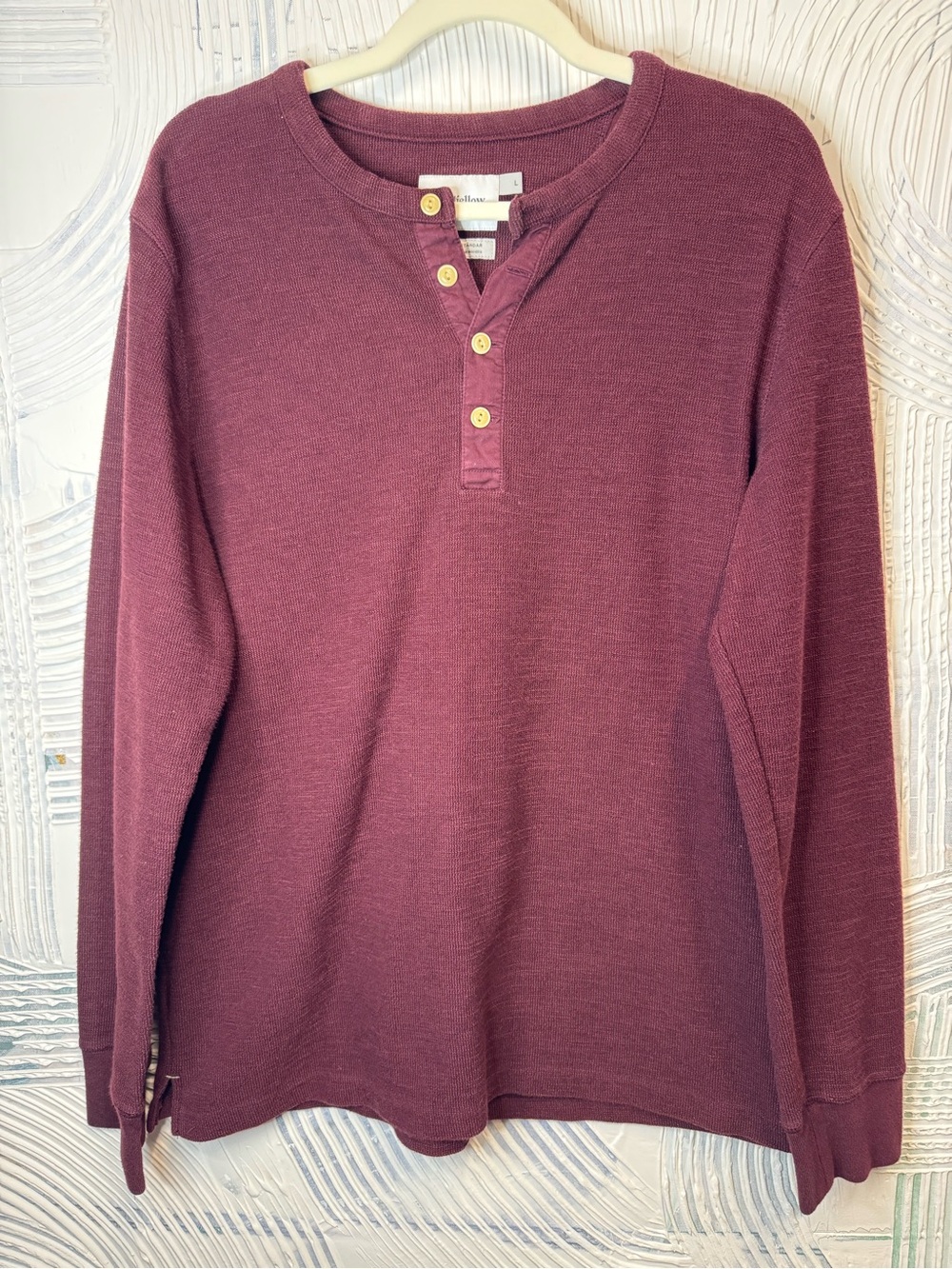 Goodfellow & Co Burgundy Crewneck Henley Sweater